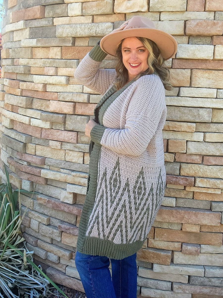 Diamond Drift Cardigan Crochet Pattern product image (9)