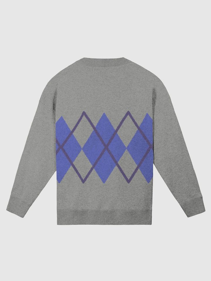Argyle Gray Knitted Relaxed Sweater product image (2)
