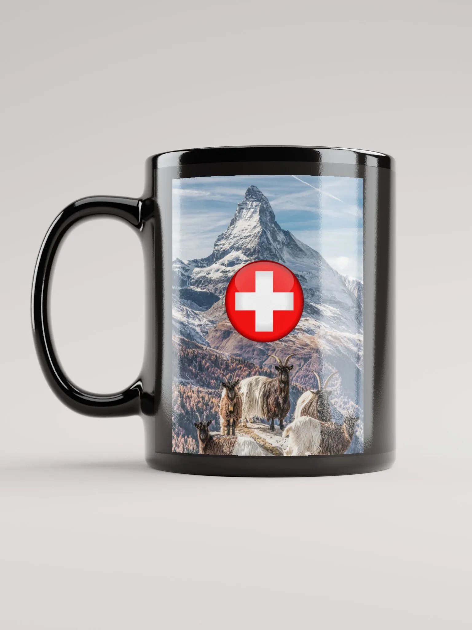 Blackneck goats with a swiss flag product image (6)