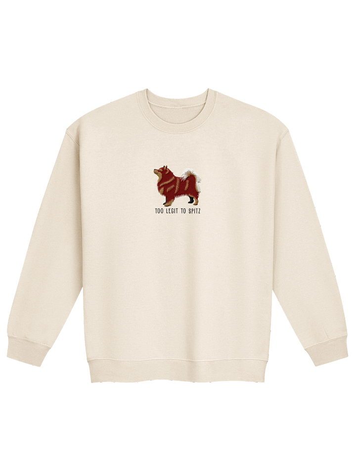 Too Legit to Spitz Sweatshirt (Embroidered) of a Finnish Lapphund(Brown & Tan) product image (3)