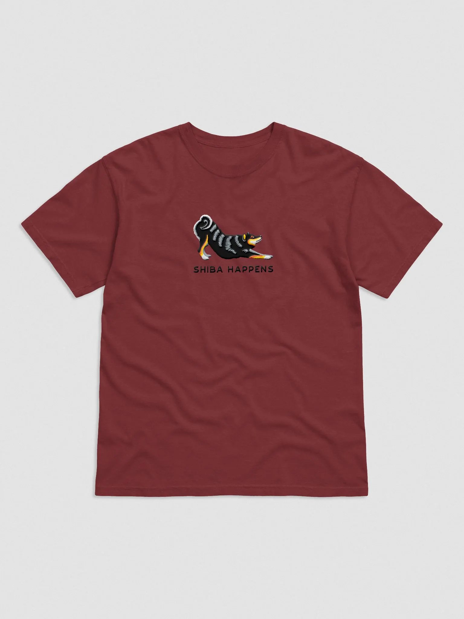 Shiba Happens T-Shirt(Embroidered) of a Shiba Inu(Tricolor) product image (4)