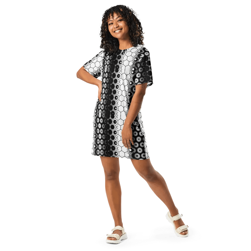 Black and White, T-Shirt Dress, Summer Dress product image (1)