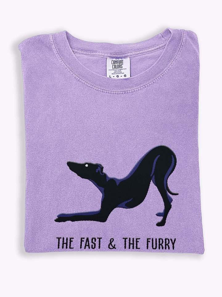 The Fast & The Furry T-Shirt(Embroidered) of an Italian Greyhound(Black) product image (1)
