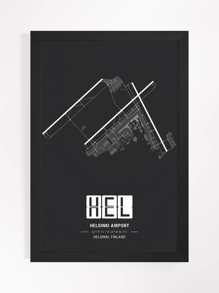 Framed Airport HEL Premium Map On Matt Paper product image (1)
