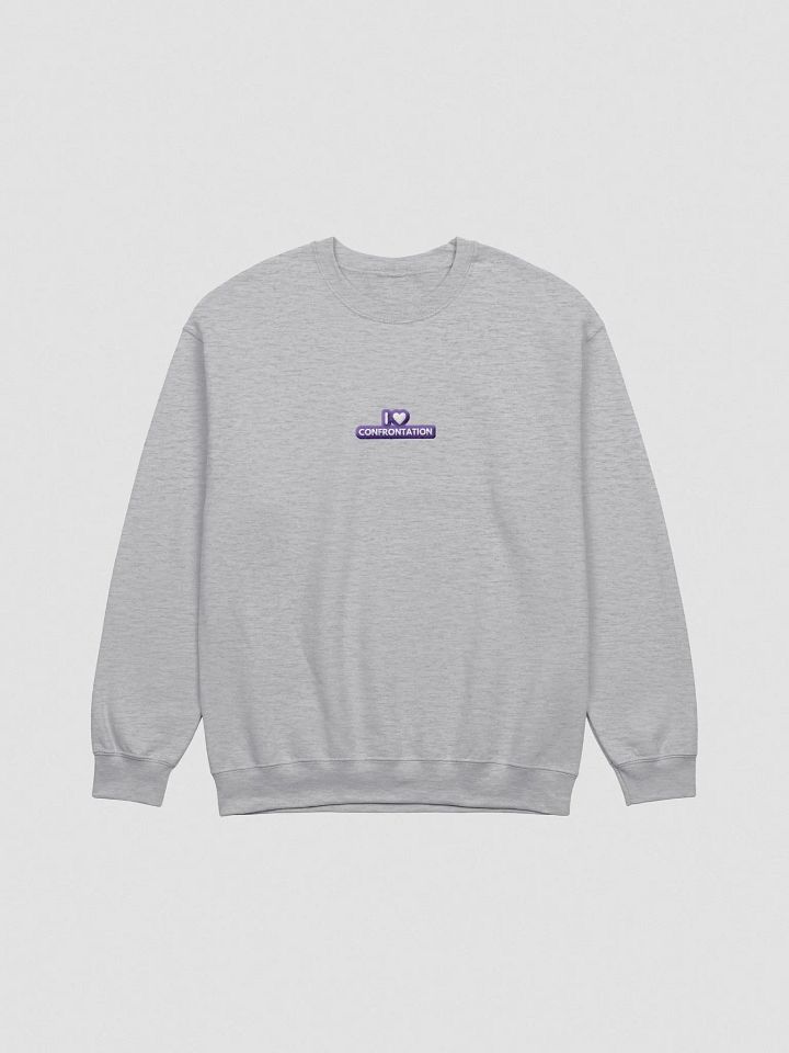 I <3 Confrontation embroidered crewneck (purple + white design) product image (2)