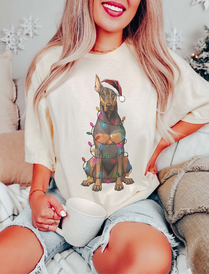 Funny Doberman(Red) Christmas T-Shirt for Doberman Paw-rents product image (16)