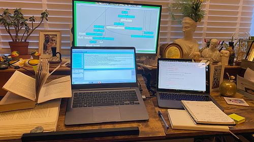 Started my wfh day well by laying down visuals and audio for a video, then a chat with lovely fellow Classics illustrators fo...