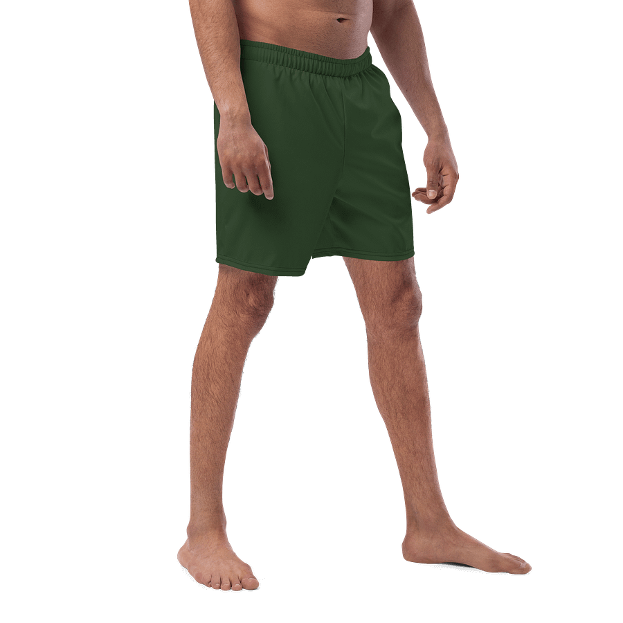 Colorado Pine Green Solid Color Men's Swim Trunks product image (5)