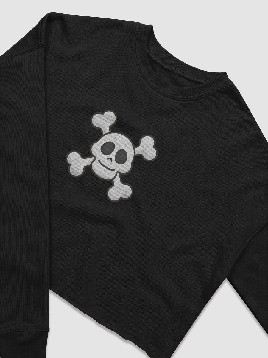 Smiling Skull and Crossbones Fleece Crop Sweatshirt product image (3)
