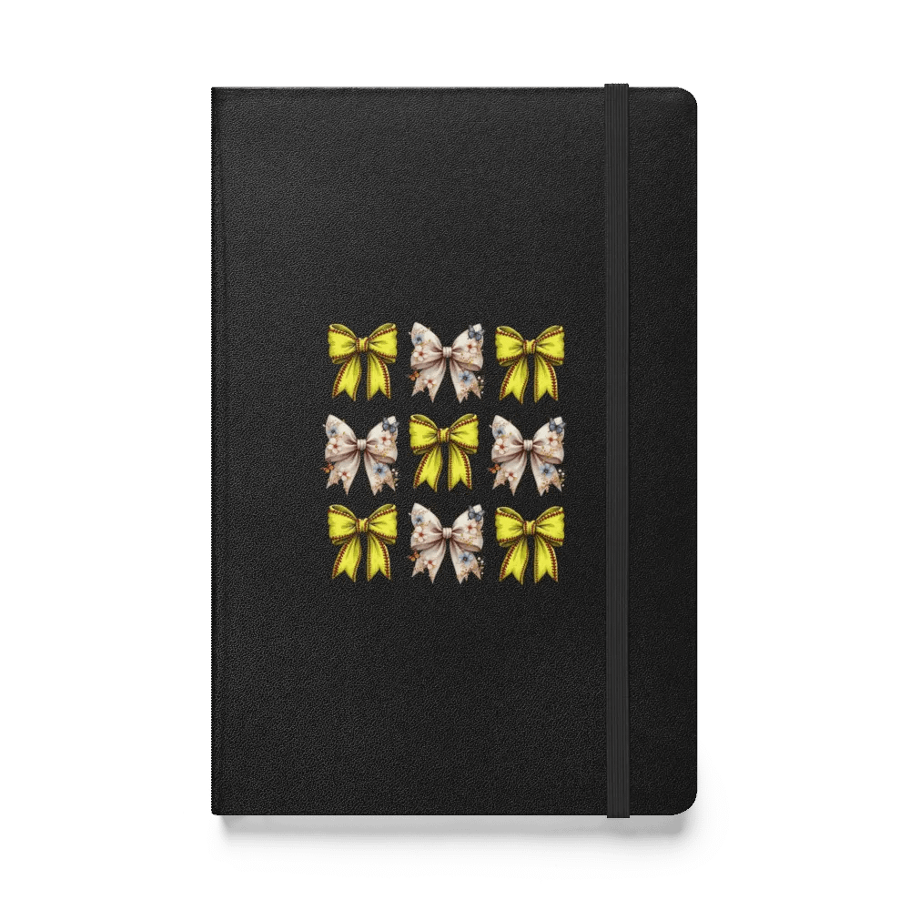 Spring Bows Softball Floral Fantasy Hardcover Notebook product image (1)