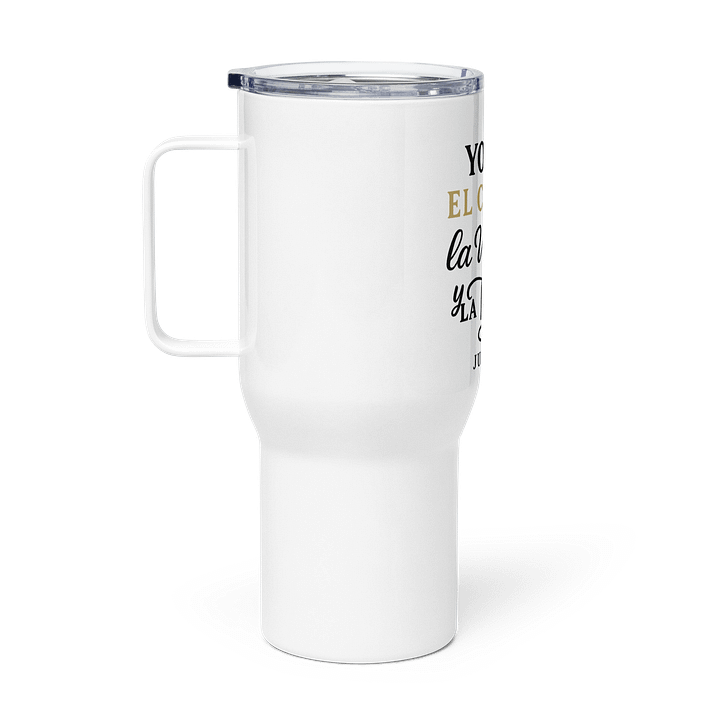 Christian Travel Mug – “Yo Soy el Camino, la Verdad y la Vida” – Spanish Scripture with Handle product image (2)