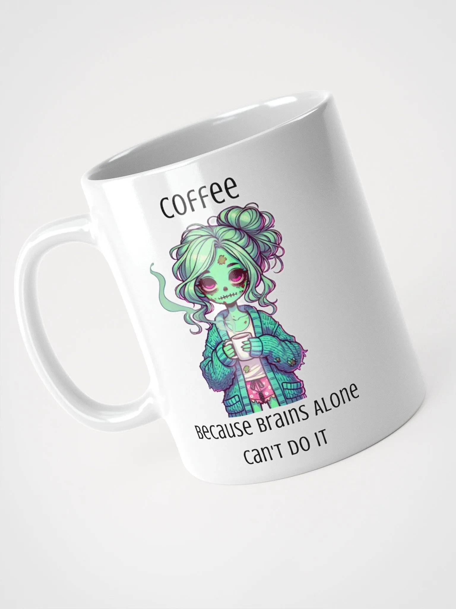 "Coffee, Because Brains Alone Can't Do It" Zombie Mom Coffee Mug product image (5)
