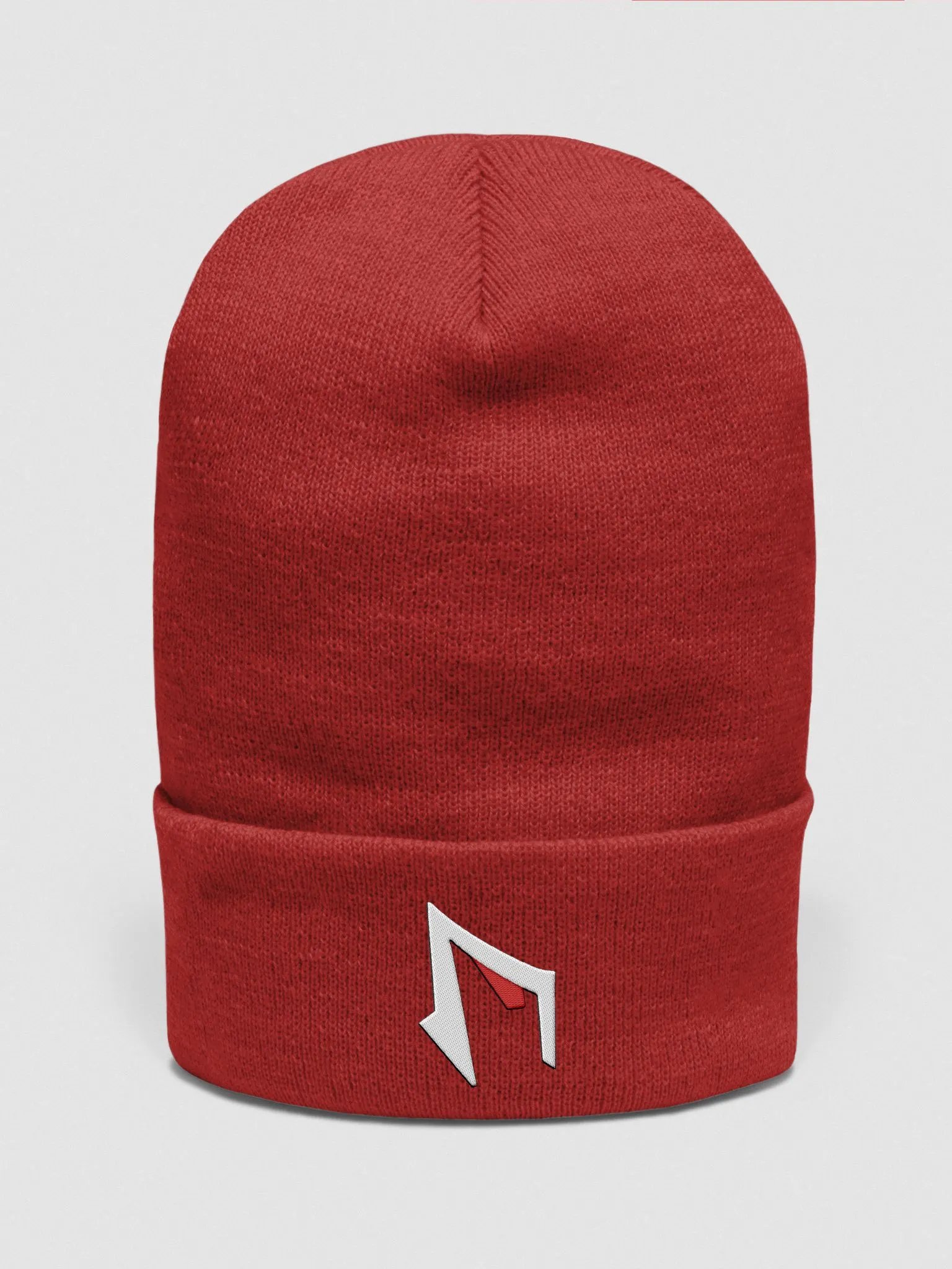 FAME PRODUCTIONS RED AND WHITE BEANIE LOGO ONLY product image (1)