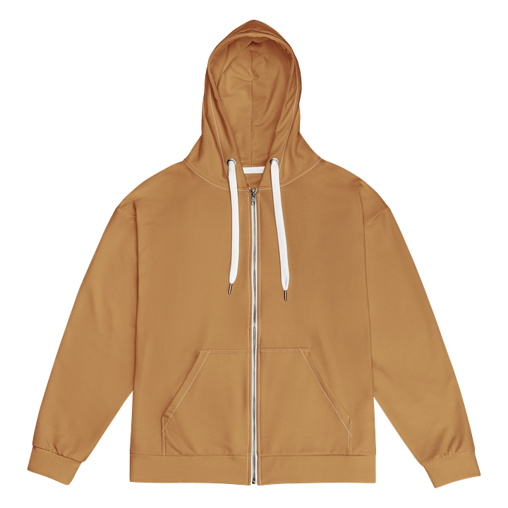 Mojave Desert Brown Solid Color Eco Friendly Unisex Zip Hoodie product image (1)
