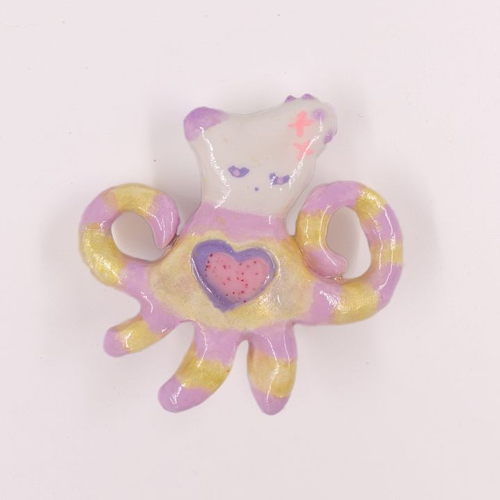 Clay - Purple & Yellow Striped Octopus product image (1)