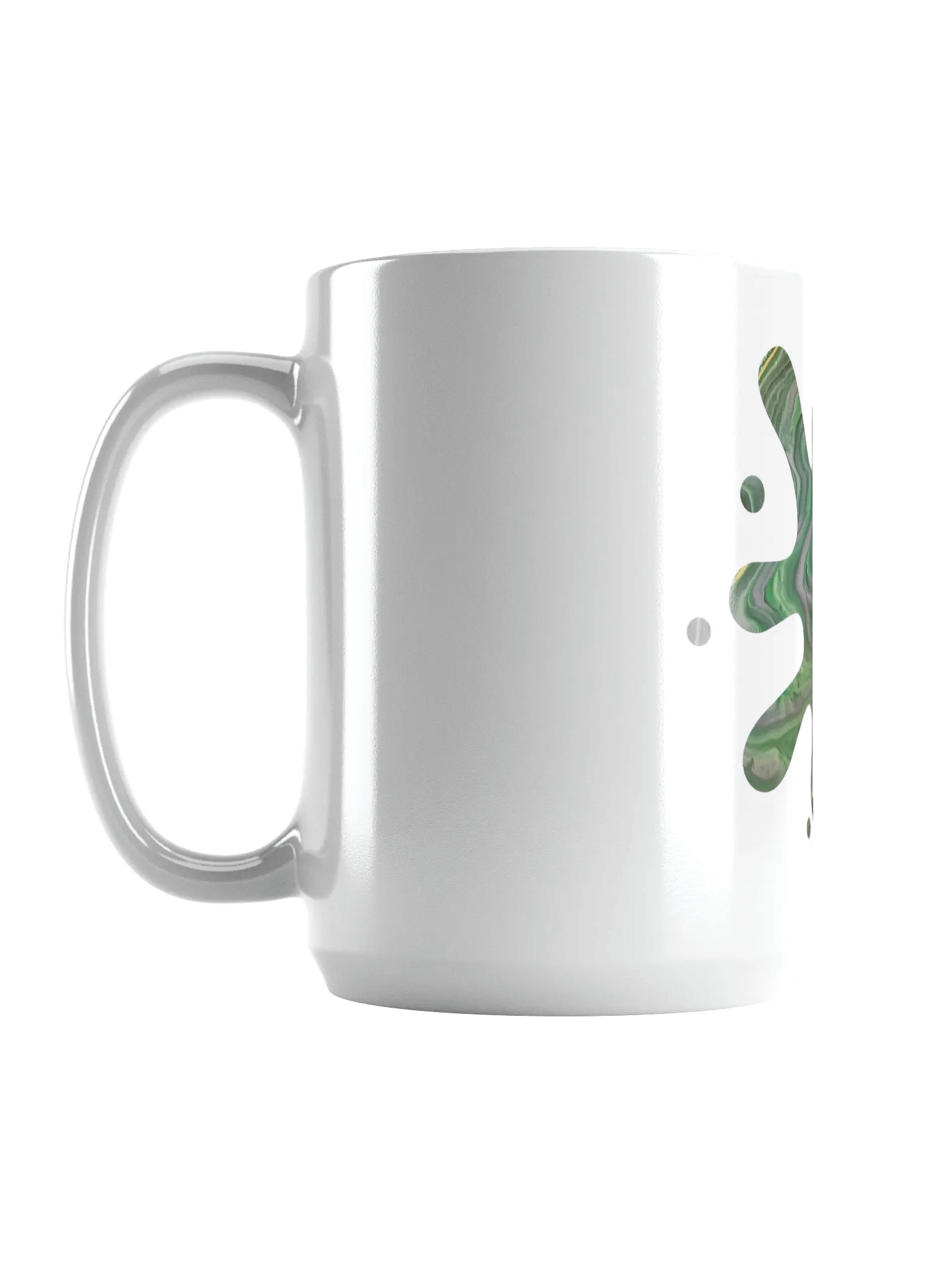 Acrylic Painting Splatter Mug w/Greens & Gold product image (6)