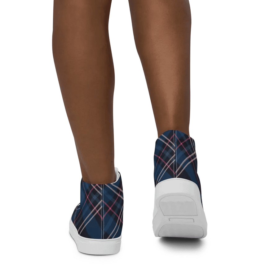Navy Tartan Plaid Women's High Tops product image (9)
