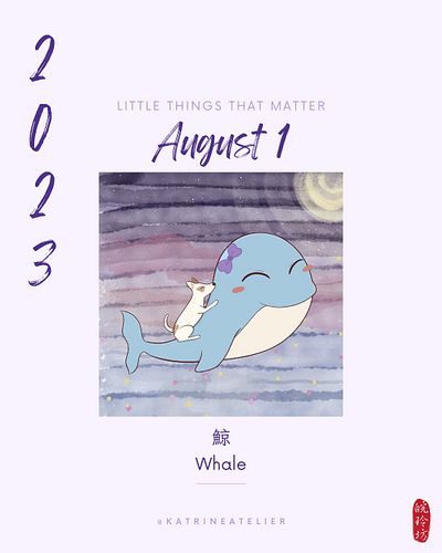 #鯨 🐋

鯨魚宏大又雄偉

牠們的出現總會令人仰慕，令人敬畏

雖然牠們看起來堅硬強大，但鯨魚們擁有一顆顆溫柔善良的心

而牠們也像任何人一樣，渴望被愛

就算有些人外表嚴厲，看似難以接近，但他們也值得我們盡心愛護

---

#Whale 🐋

...