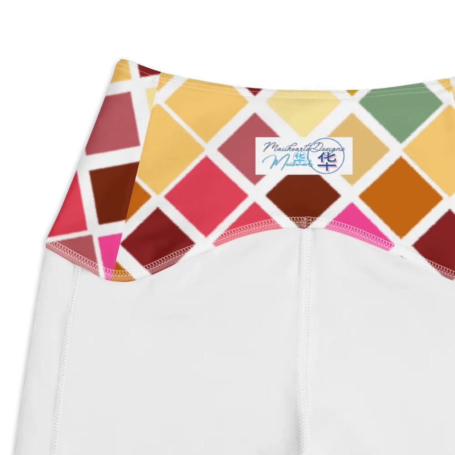 Colorful Square Pattern Design Leggings with Pocket - v5 product image (7)
