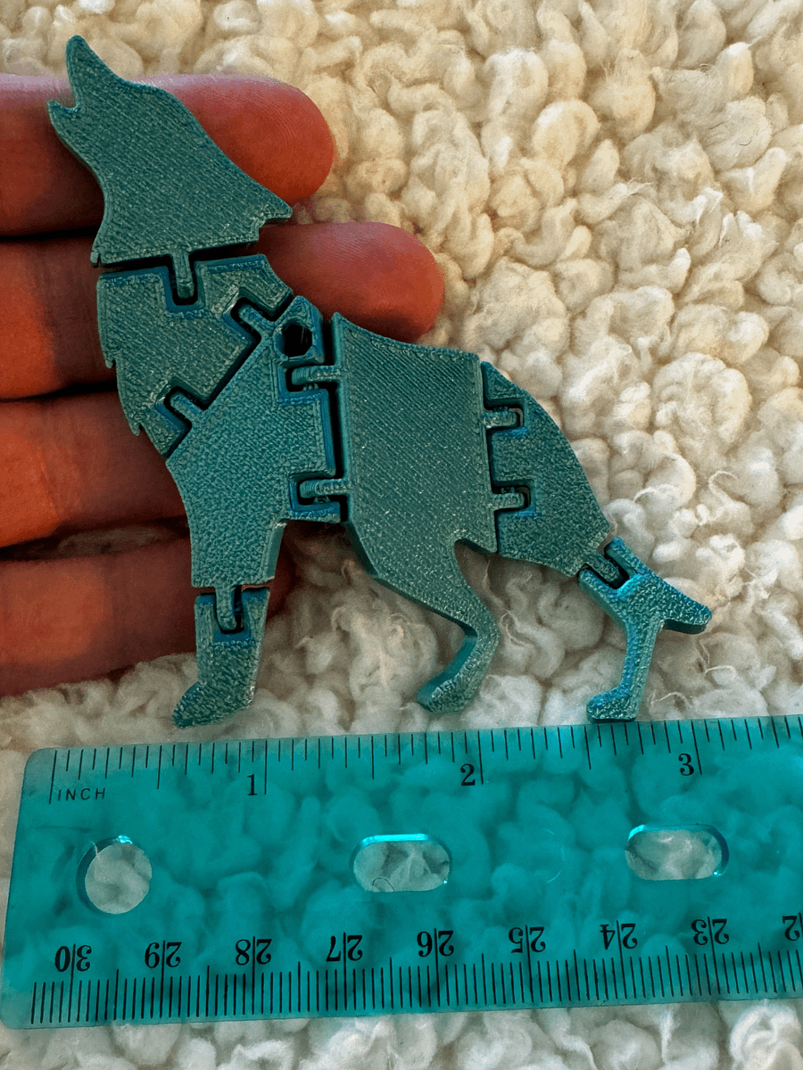 Howling Wolf PLA 3D Printed Flexi — 13 TO LIFE Keychain product image (1)