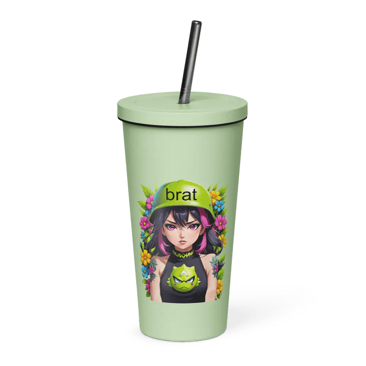 Brat 20 oz Tumbler Cup - Mint - Insulated Tumbler with a Straw v6 product image (1)