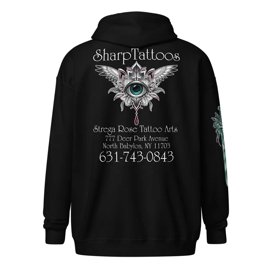 SharpTattoos @ StregaRose (Teal) Zip Hoodie product image (6)