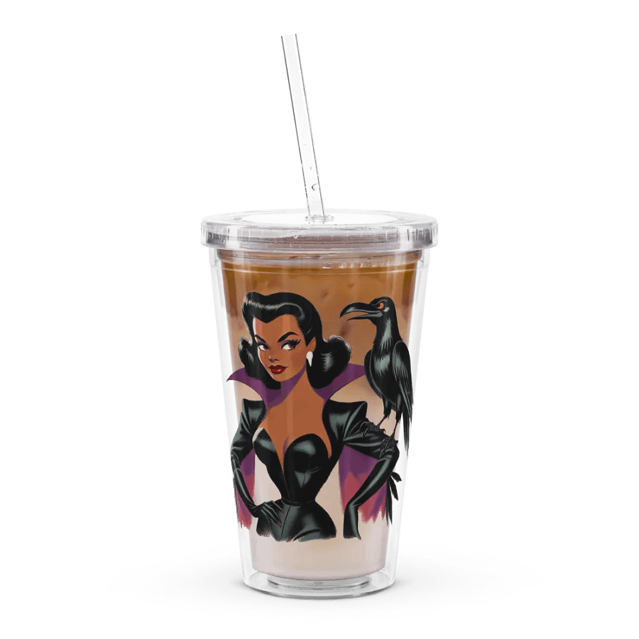 Woman and Raven Double Wall 16 oz Tumbler with Straw product image (9)