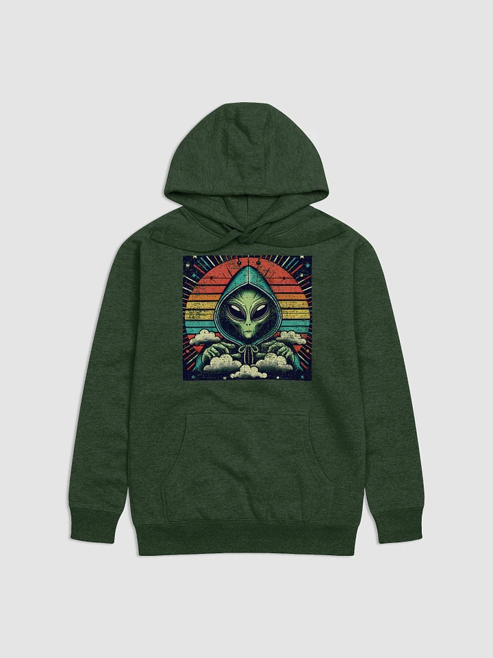 Cosmic Alien Sunset Hoodie - Vibrant Space Illustration product image (1)