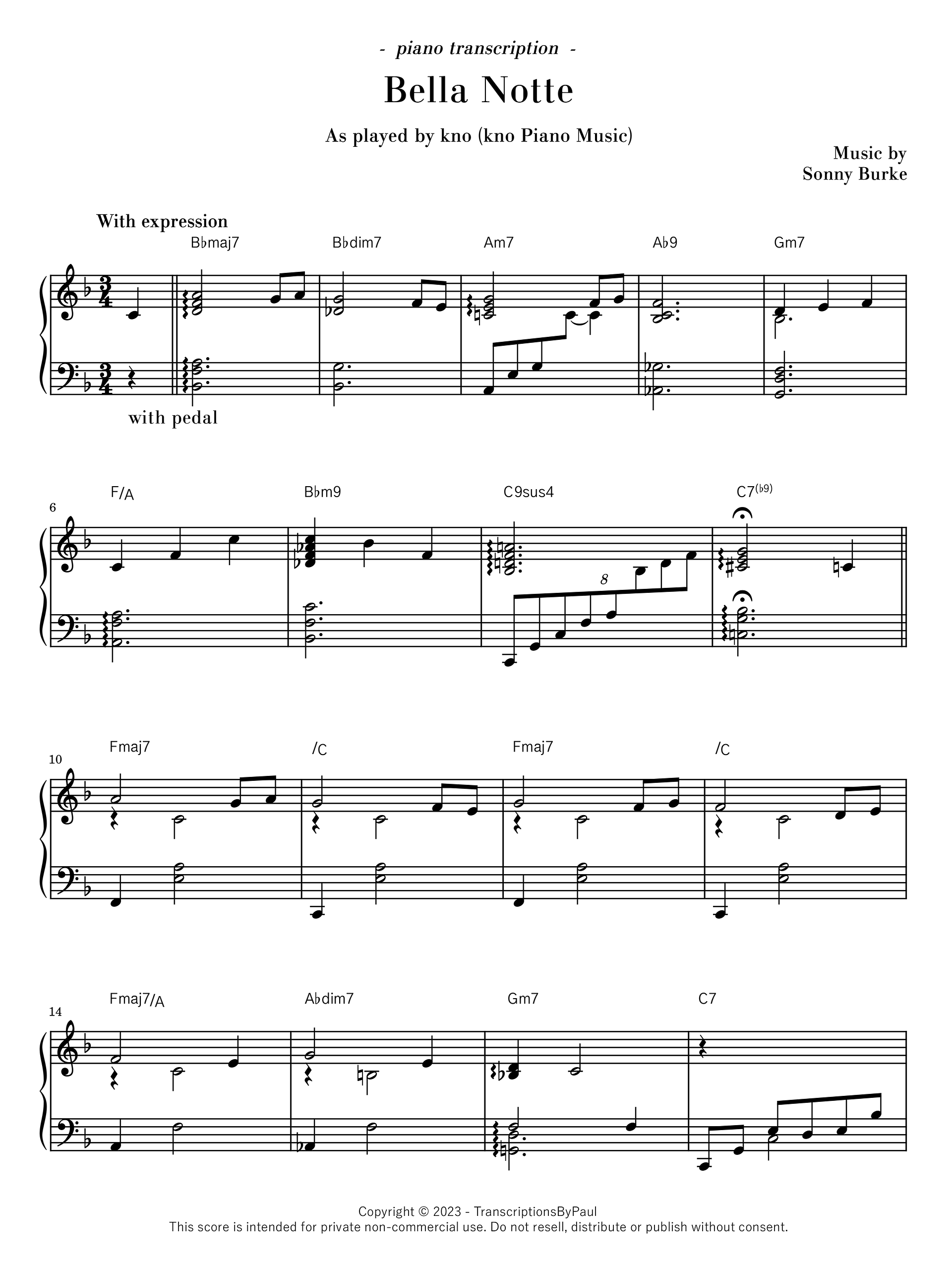 [Transposition in F major] Bella Notte - kno product image (1)