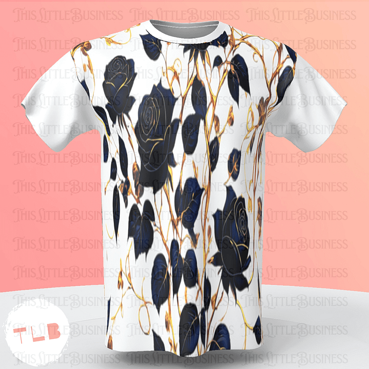 Black Roses, Gold Vines Collection: T-Shirt, Wall Art, Tumbler, and Coffee Mug product image (2)