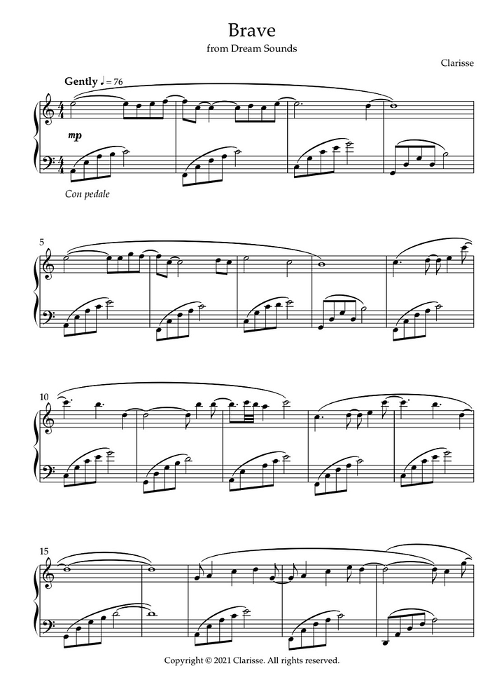Brave - Sheet Music product image (1)