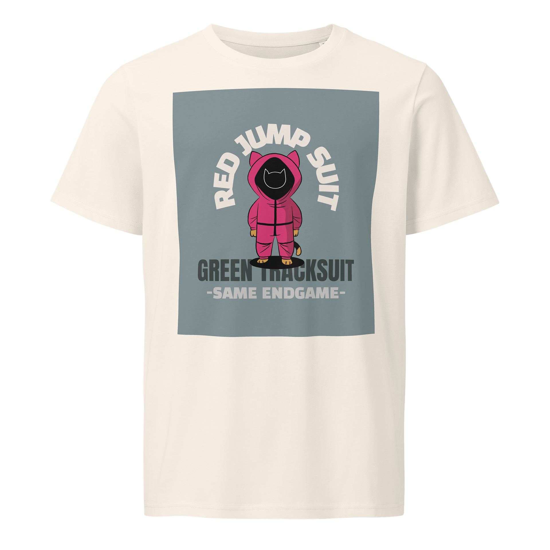Red Jumpsuit Cat Green Tracksuit Korean Squid Player Game 001 456 067 Korean Thriller Movies T-Shirt product image (1)
