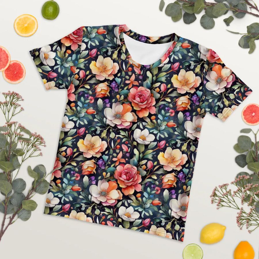 Floral Pattern All Over Print T-shirt product image (7)