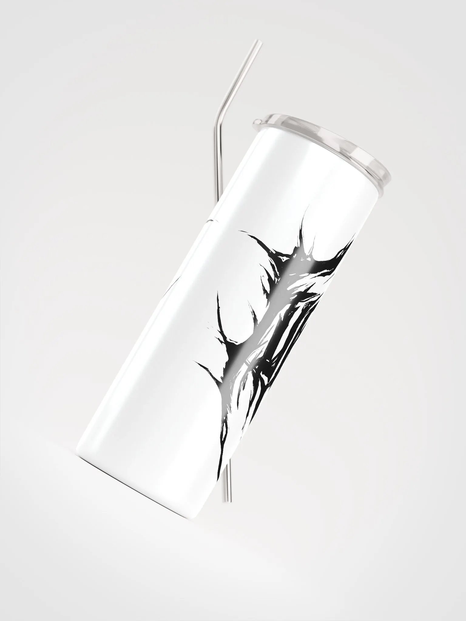 Furry Trash Tumbler - Metal Logo (Black on White) product image (4)