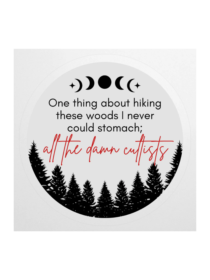 Between the Birches // Damn Cultists Circle Sticker product image (1)