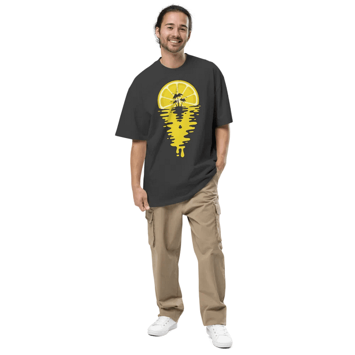 Sunset Lemon Vaporwave - Oversized Tee product image (1)