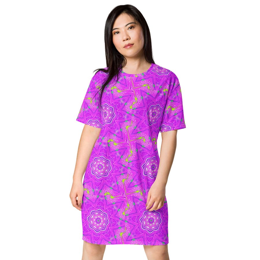 That Abstract Pink Neon Star Too T Shirt Dress product image (3)