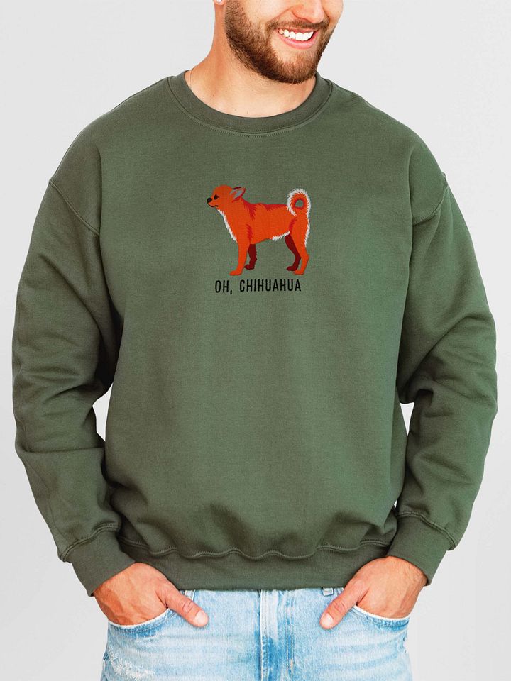 Oh, Chihuahua Sweatshirt (Embroidered) of a Chihuahua(Red) product image (2)