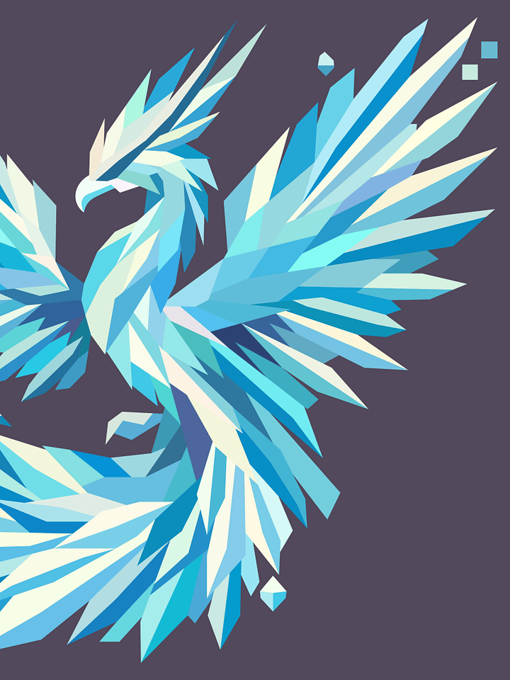 Free Geometric Phoenix PNG Art - Transparent Background, Low Poly Mythical Creature Illustration product image (2)