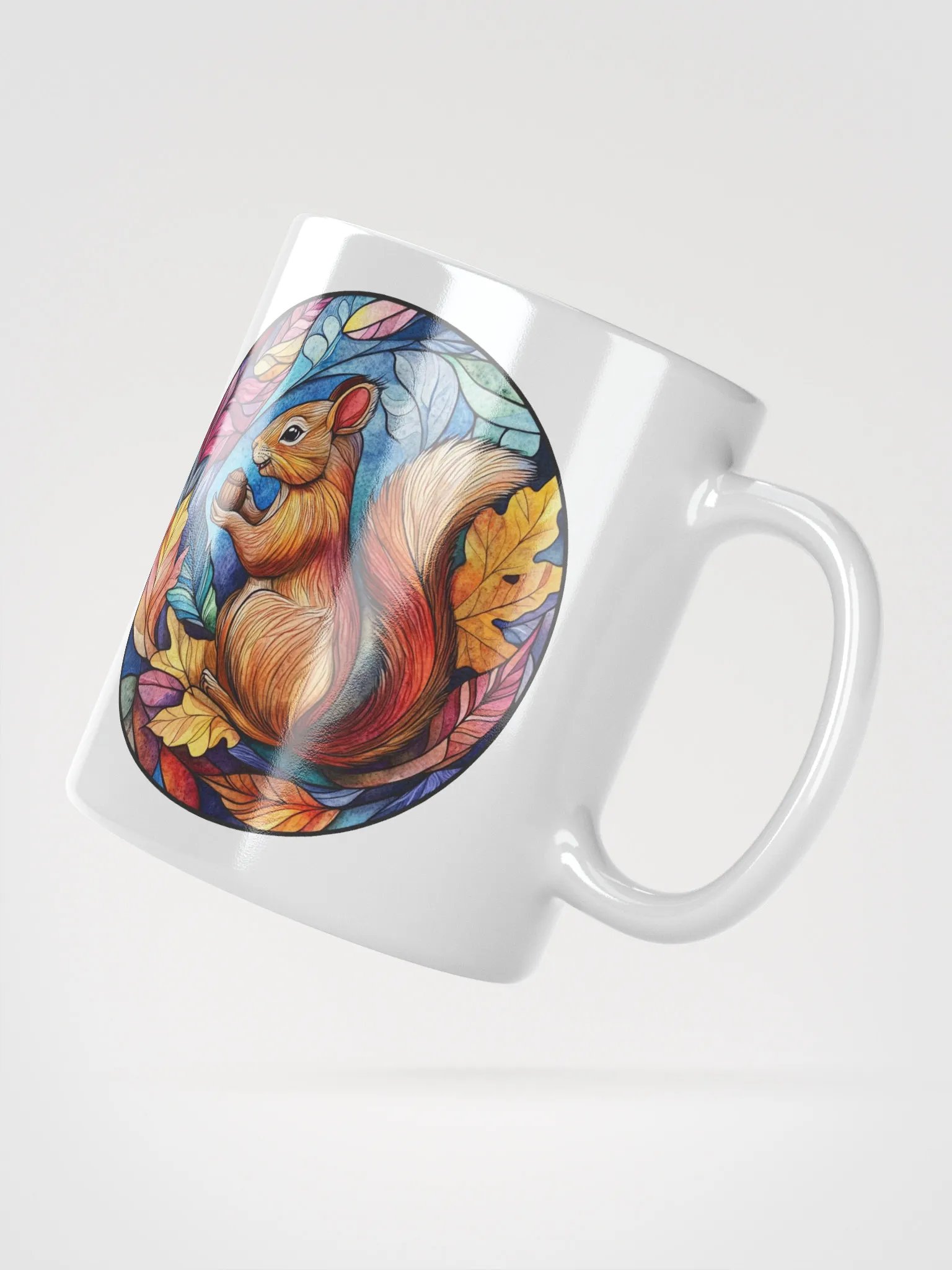 Autumnal Squirrel Stained Glass Mug product image (4)