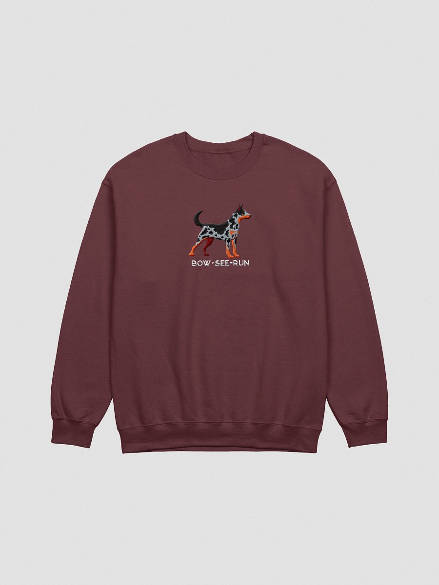 Bow-See-Run Sweatshirt (Embroidered) of a Beauceron(Harlequin, Cropped Ears) product image (2)