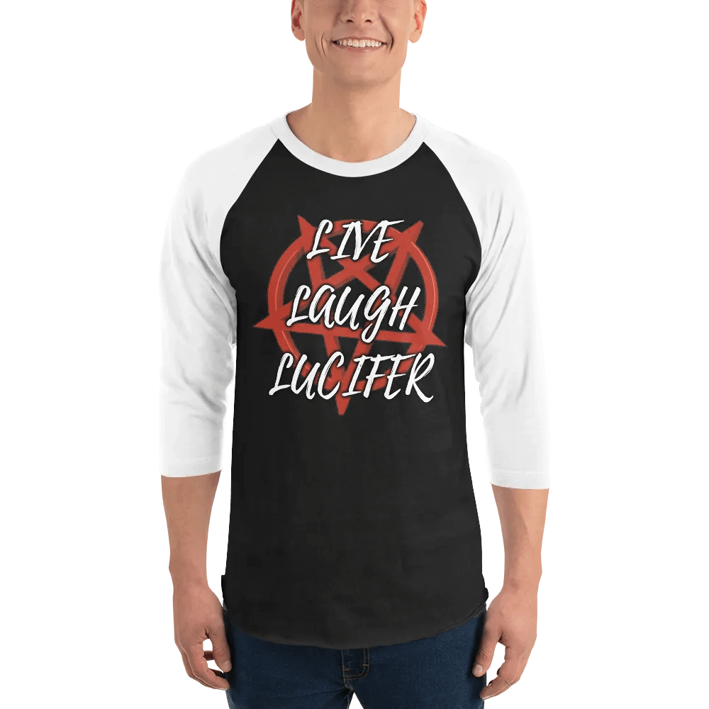 Live Laugh Lucifer Baseball Tees Dark Torso Colors product image (1)