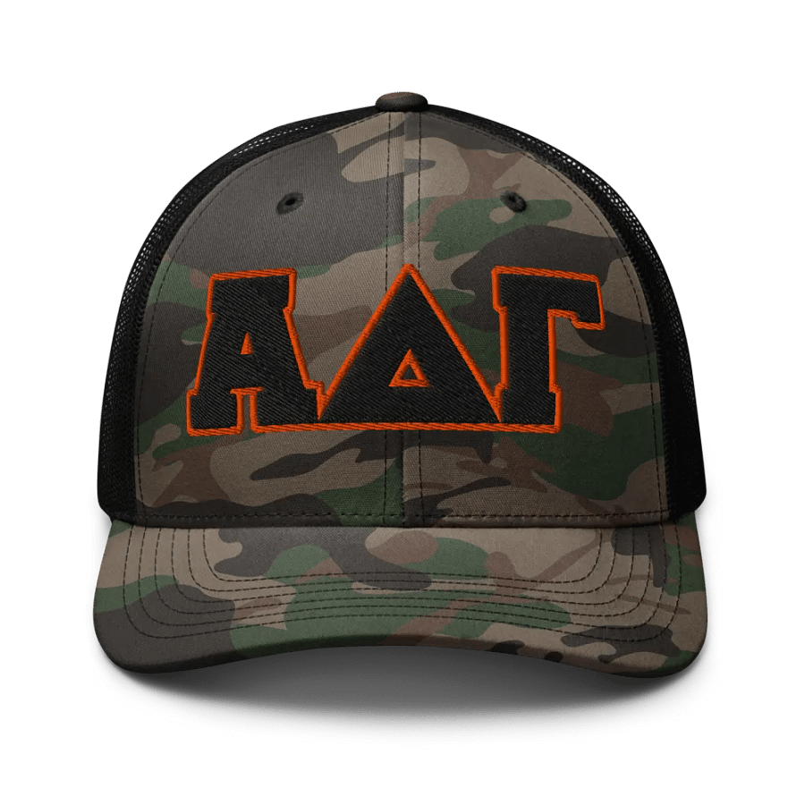 Alpha Delta Gamma Camo Trucker Hat product image (1)