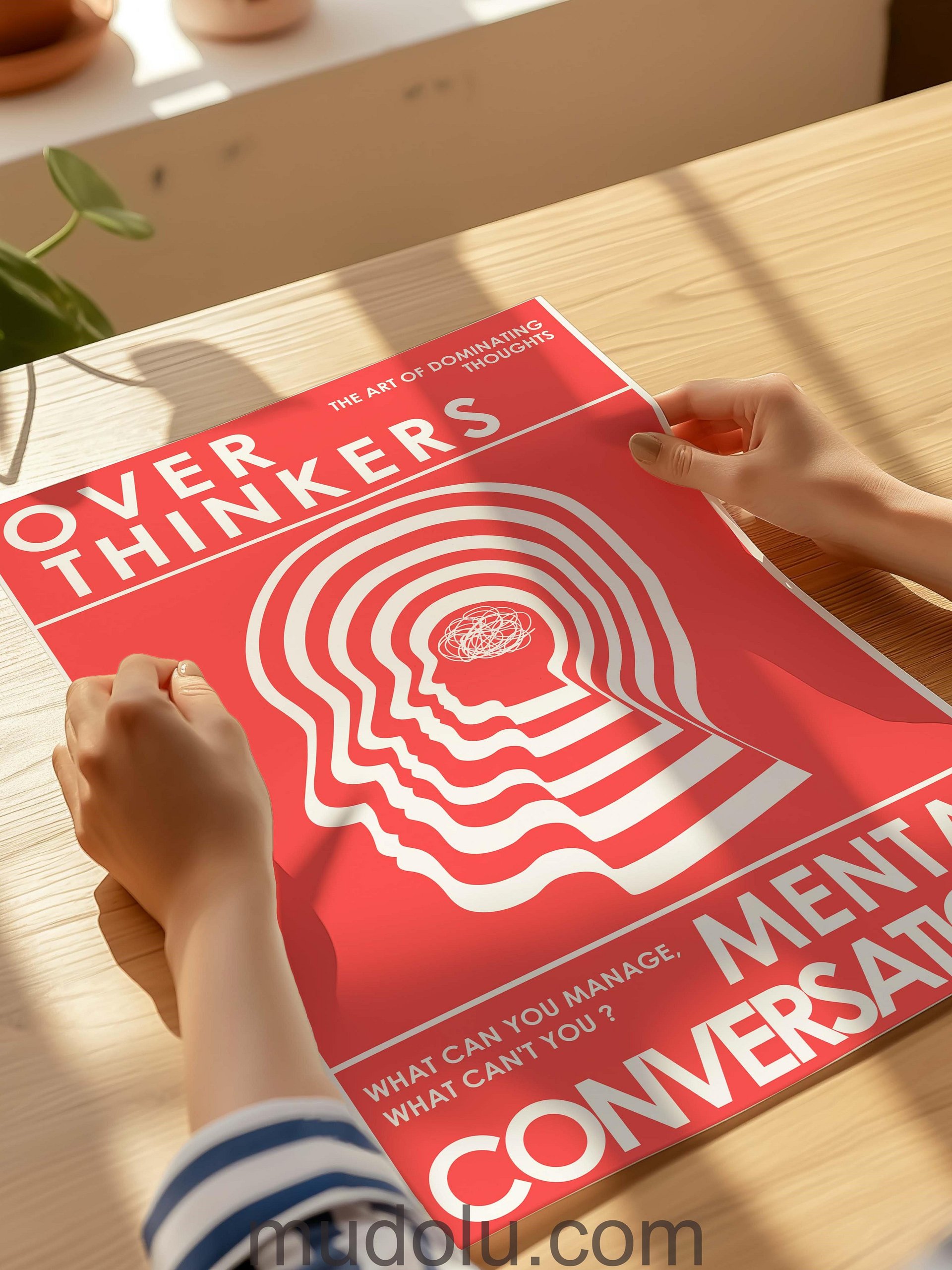 OverThinkers Wall art Poster Red White product image (12)