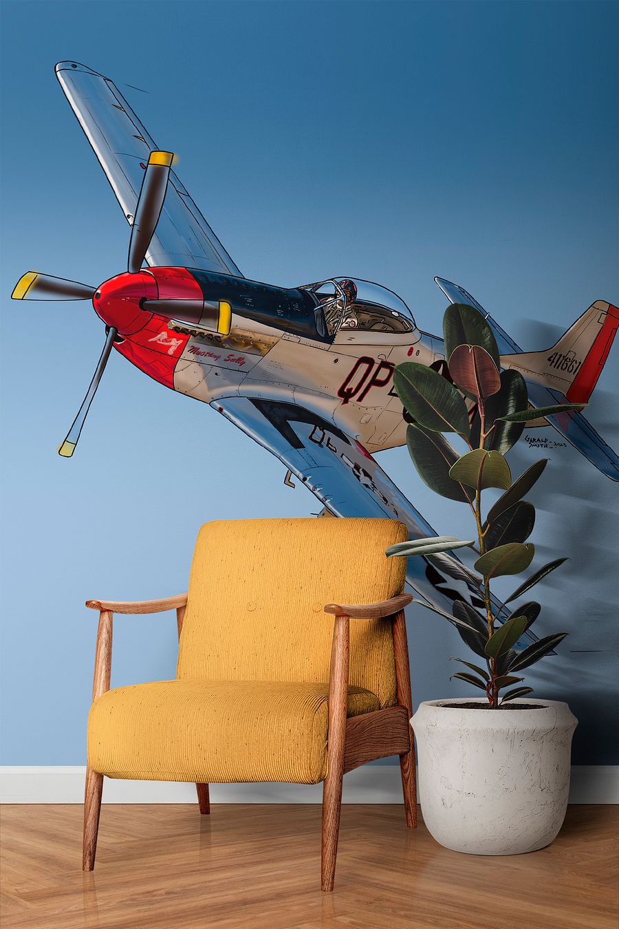 P-51 Mustang Sally Digital Printable Aviation Wall Art Pilot Gift product image (10)