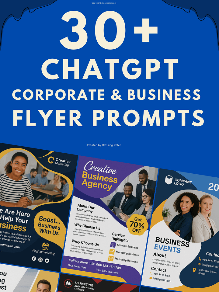 ChatGPT corporate and business flyer prompts product image (1)