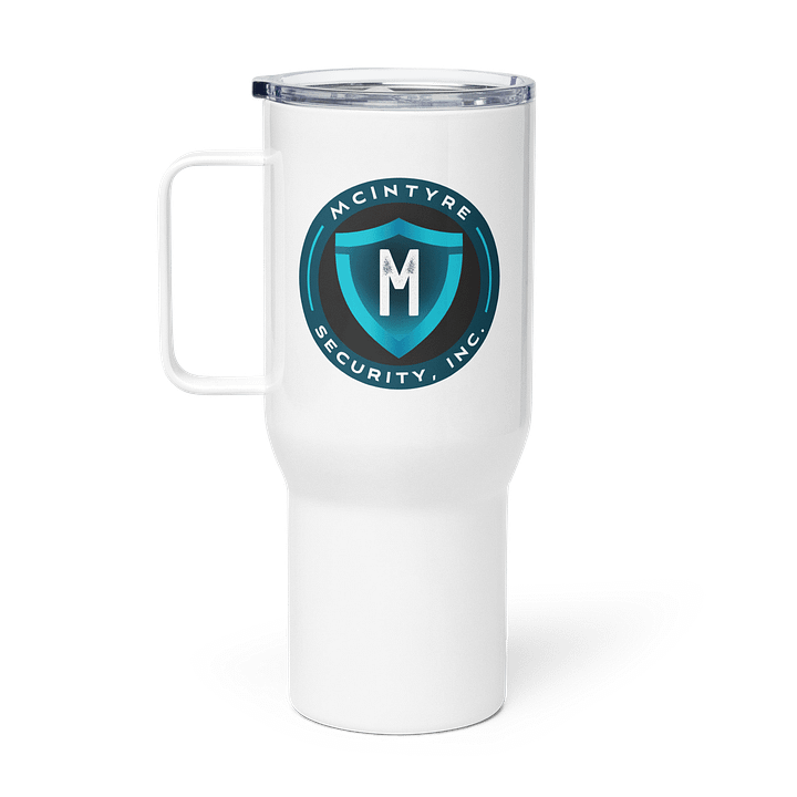 Stainless Steel Travel Mug with Handle - McIntyre Security Inc. Logo product image (1)