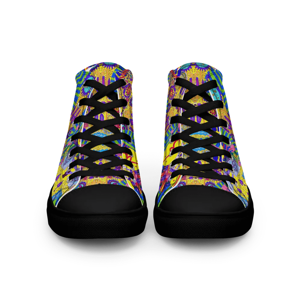 Abstract Colourful Doodle Ladies High Top Canvas Shoes product image (7)