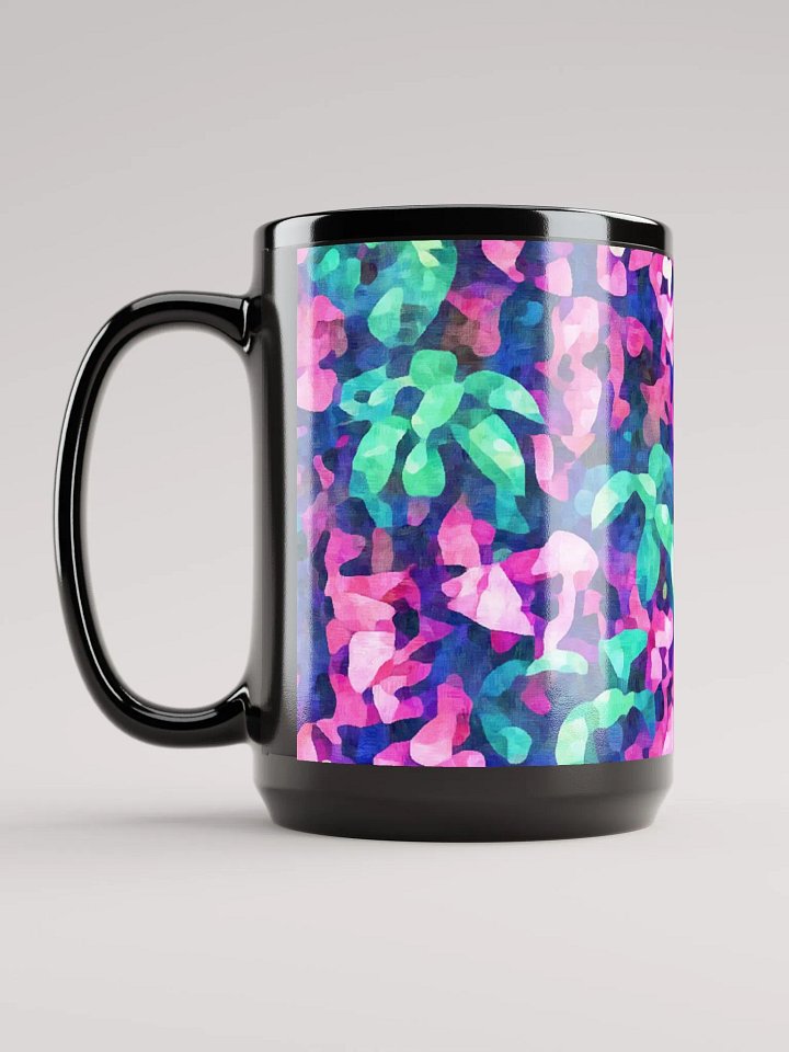 Abstract Graphic | Black Coffee Mug | Bougainvillea Floral product image (1)