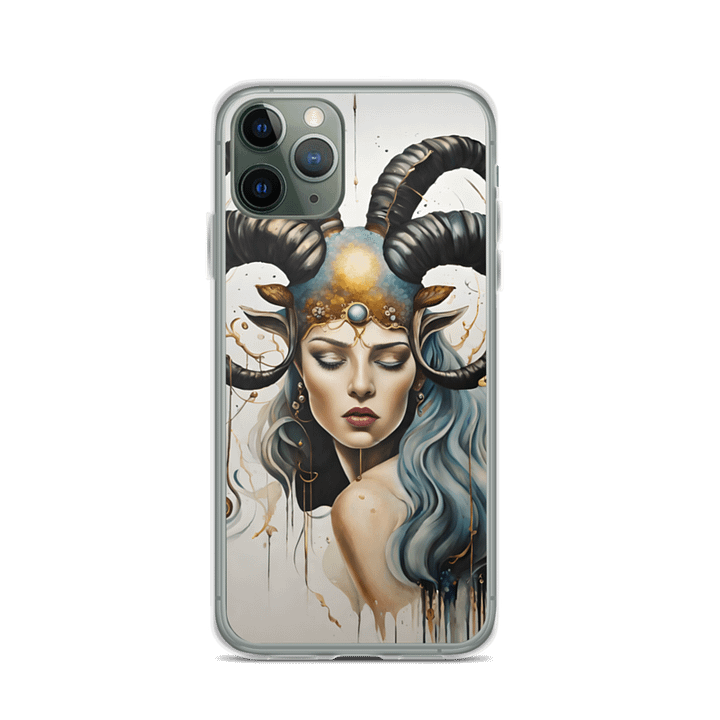 Aries - Salvador Dalí Aries Awakened: Explosive Celestial Visions Ignite Your Inner Firesionary masterpiece emblazoned on a clear phone case. product image (2)